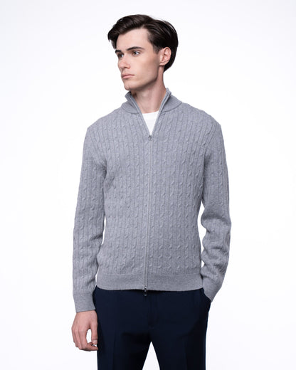 Sweter Rozpinany Hybrydowy Premium - Ecru Kardigan Pikowany